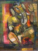 Heinrich Jakob Fried Lord Ganesh oil on canvas